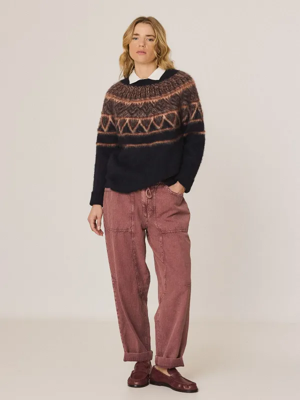 Jacquard Jumper - Navy made by Indi & Cold