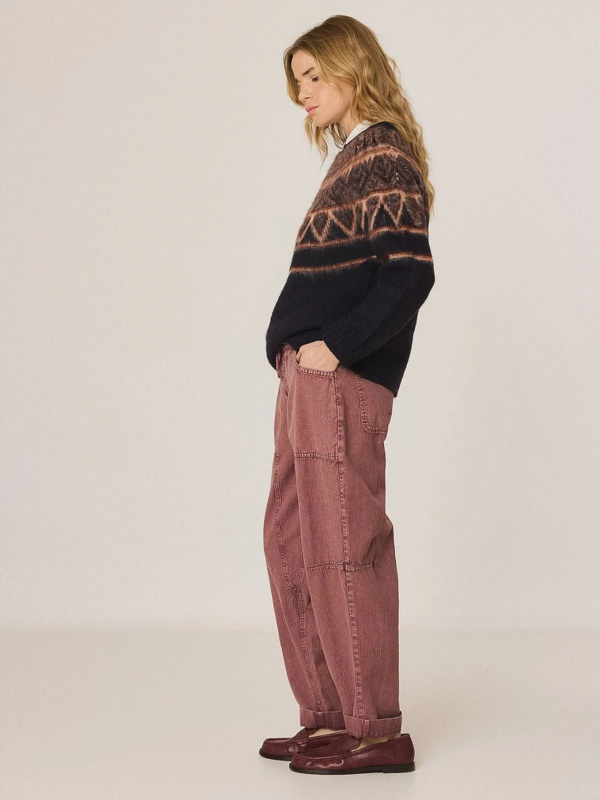 Jacquard Jumper - Navy sold by iris product image thumbnail 4