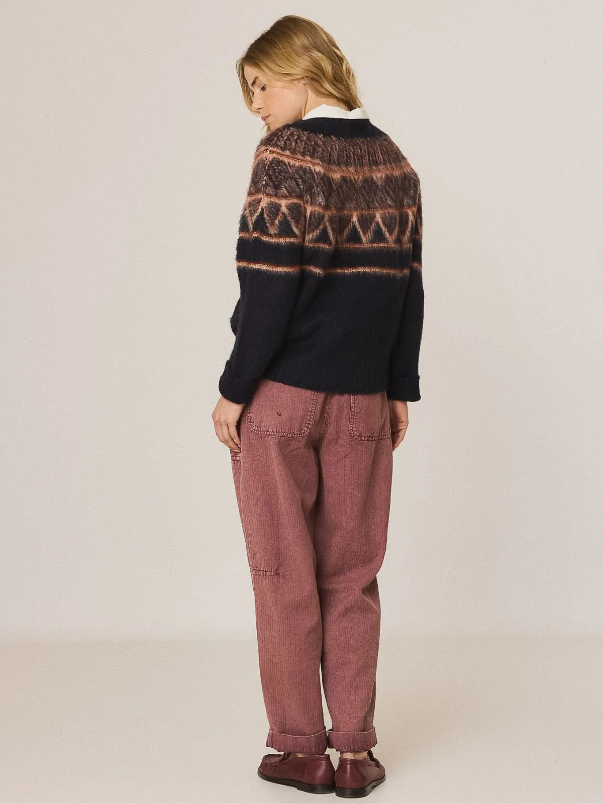 Jacquard Jumper - Navy sold by iris product image thumbnail 3