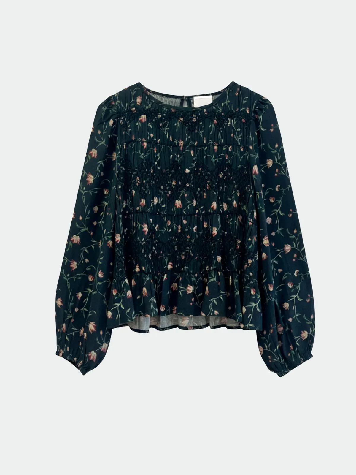Floral Print Smock Blouse - Navy sold by iris product image thumbnail 2