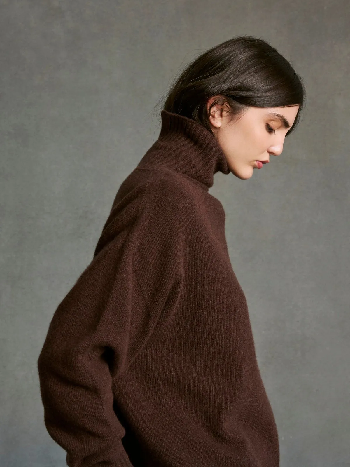 Sela Roll Neck Jumper - Chocolate sold by iris product image thumbnail 4