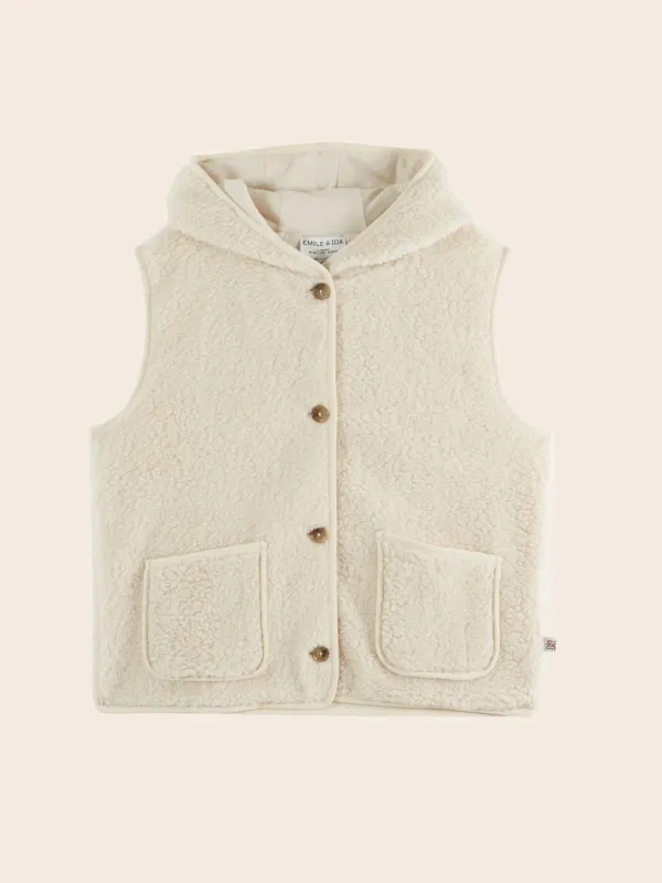 Eclat Hooded Vest - Ecru made by iris