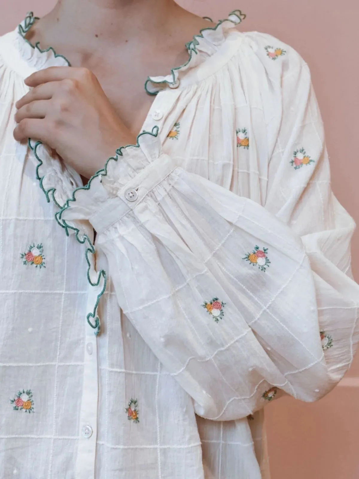 Elyana floral Blouse - Ecru sold by iris product image thumbnail 2