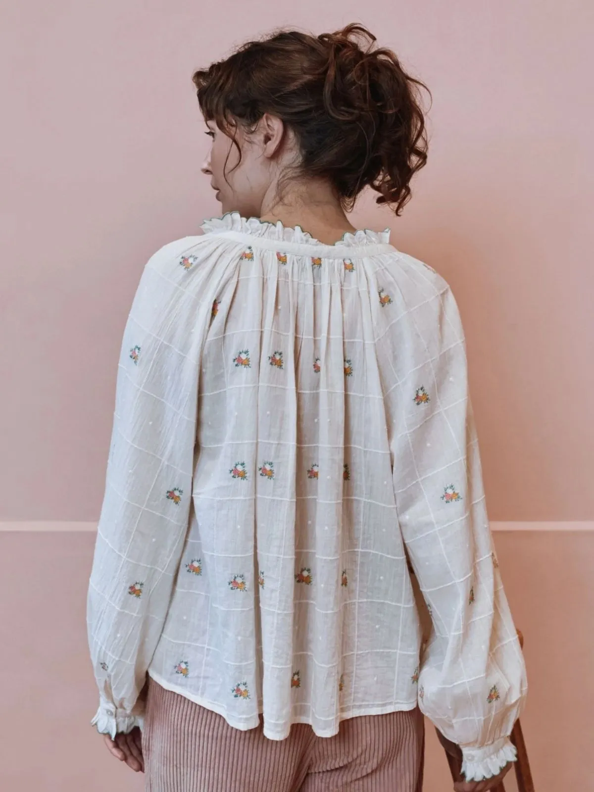 Elyana floral Blouse - Ecru sold by iris product image thumbnail 3