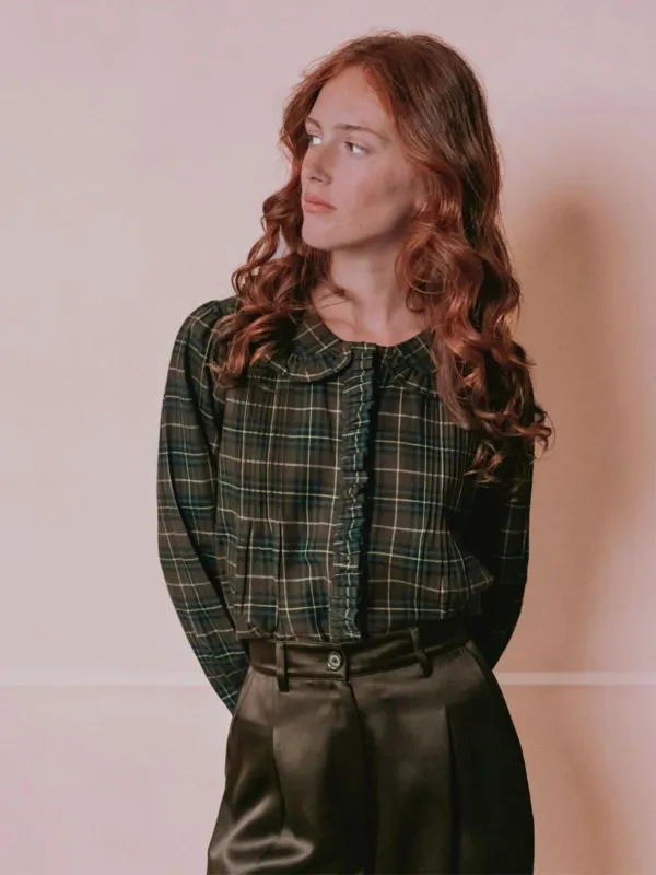 Eboto Collar Blouse - Brown made by iris