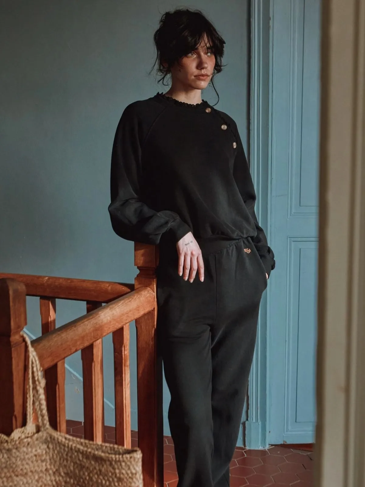 Dherry Embroidered Sweatshirt - Black sold by iris product image thumbnail 3