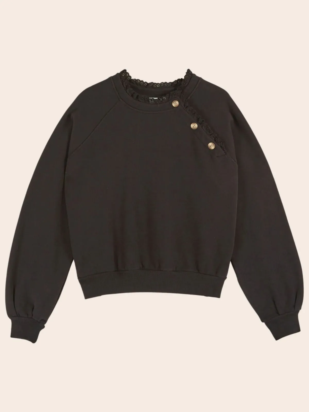 Dherry Embroidered Sweatshirt - Black sold by iris product image thumbnail 2