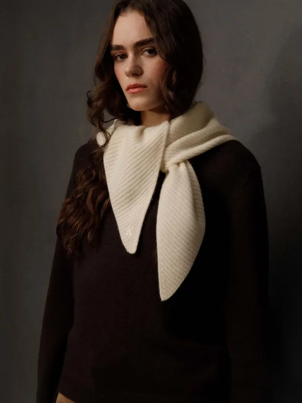 Triangle cashmere Scarf - Cream made by iris