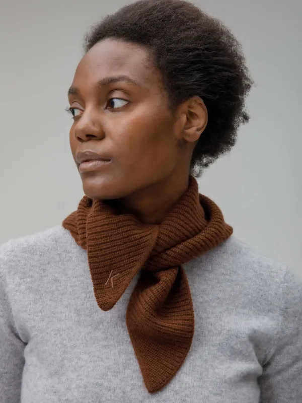 Knitted Cashmere Neck Tie - Cocoa Powder made by iris