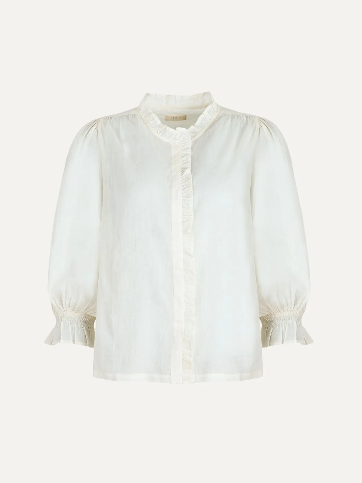 Frankie Voile Ruffle Blouse - Ecru sold by iris