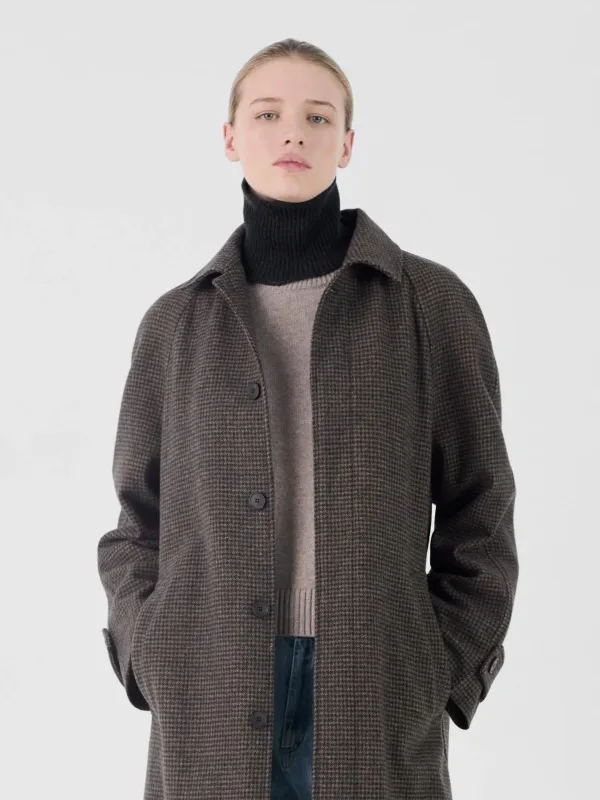 Ada Pied de Poule Coat - Navy made by MASSCOB