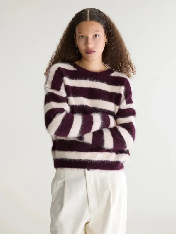Datus Stripe Knit - Cream & Burgundy made by Bellerose