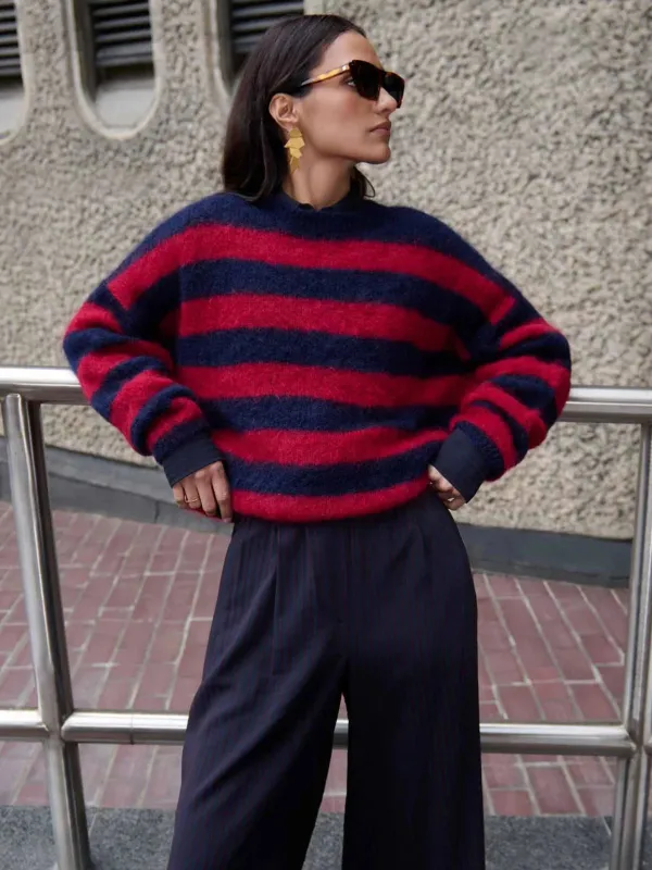 Gigi Stripe Pullover - Navy made by iris
