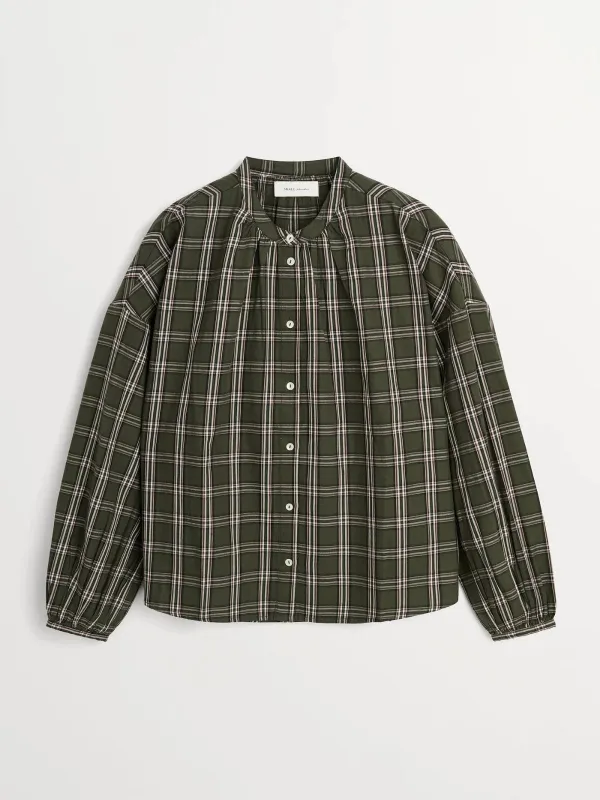 Cilla Check Blouse - Green made by Skall Studio