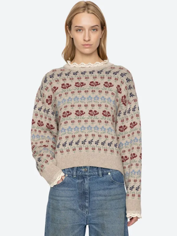 Preston Fair Isle Jumper - Cream made by Sea New York