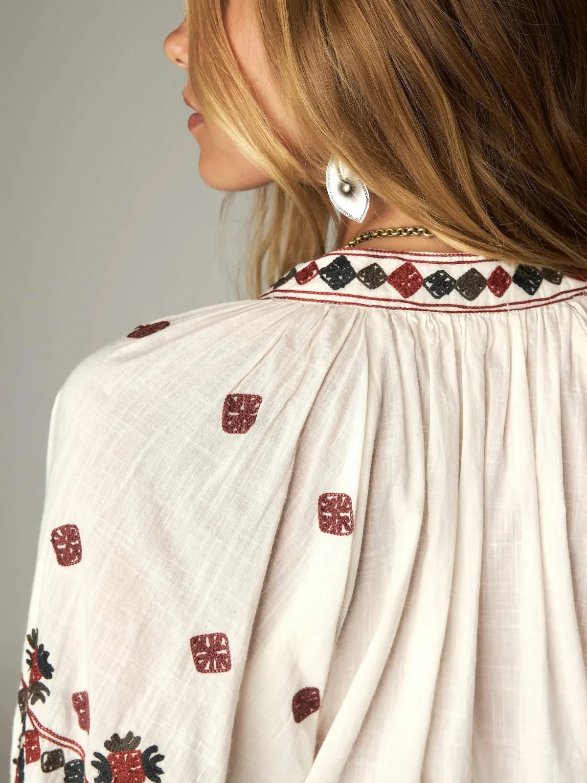 Robin Embroidered Blouse - Cream sold by iris product image thumbnail 2