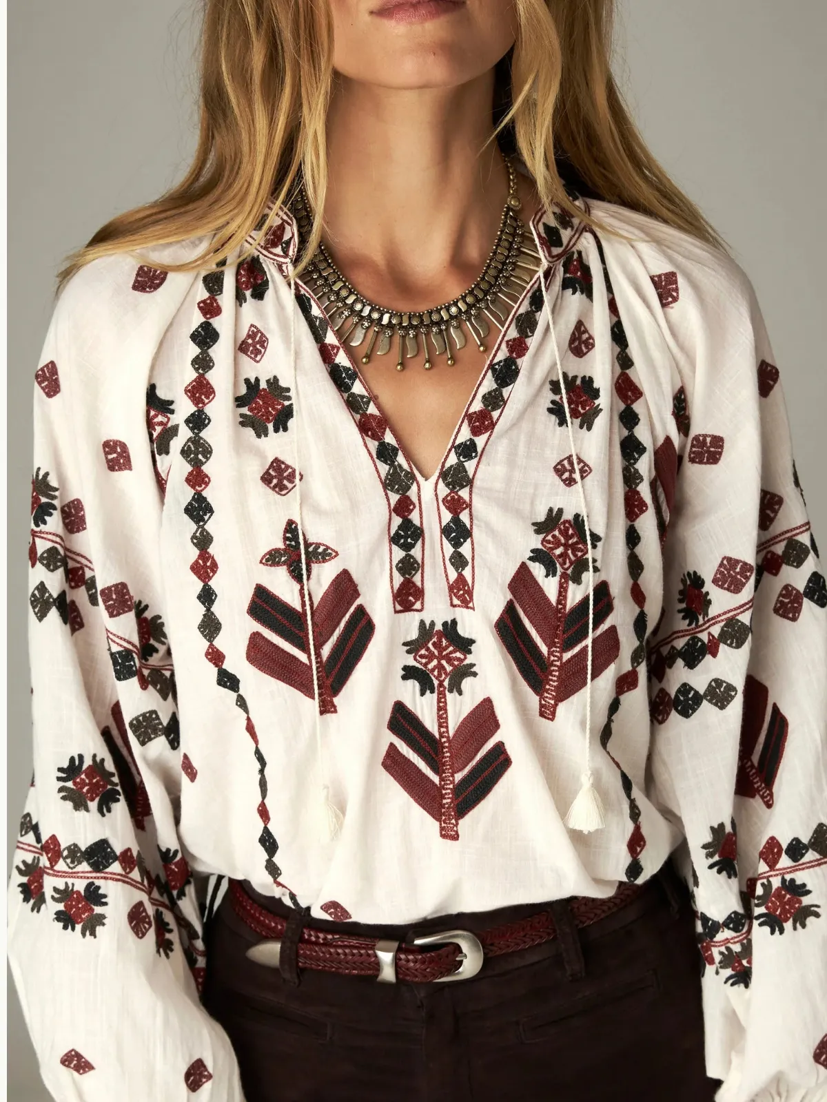 Robin Embroidered Blouse - Cream sold by iris product image thumbnail 3