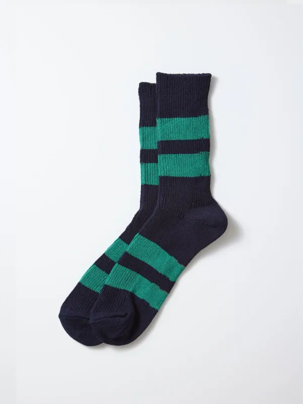 Stripe Socks - Navy/Green made by ROTOTO