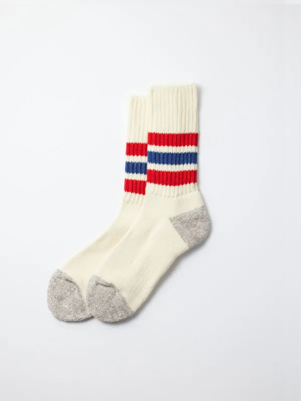 Old School Crew Socks - Chily Red/Blue made by ROTOTO
