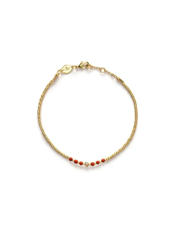 Bead & Gem Bracelet - Coral made by Anni Lu