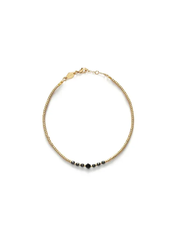 Bead & Gem Bracelet - Black made by Anni Lu