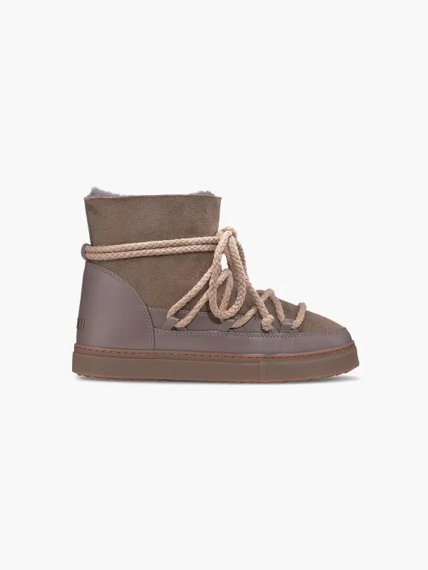 Classic Suede Ankle Boots - Taupe made by Inuikii