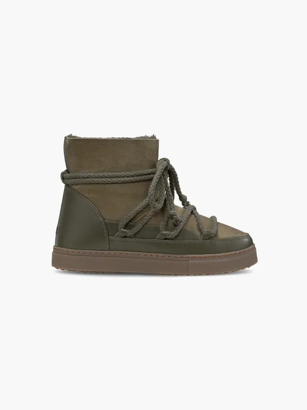 Classic Suede Ankle Boots - Olive Green made by Inuikii