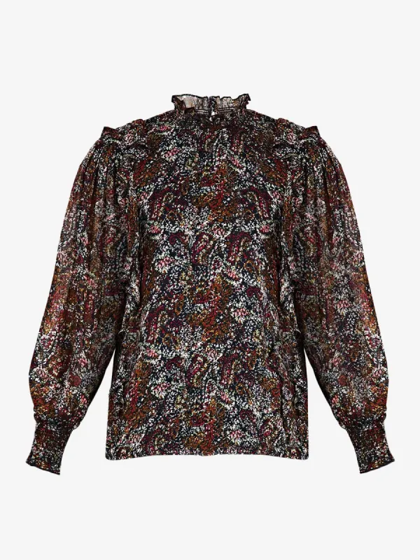 Thelma Floral-Print Crepe Blouse sold by iris