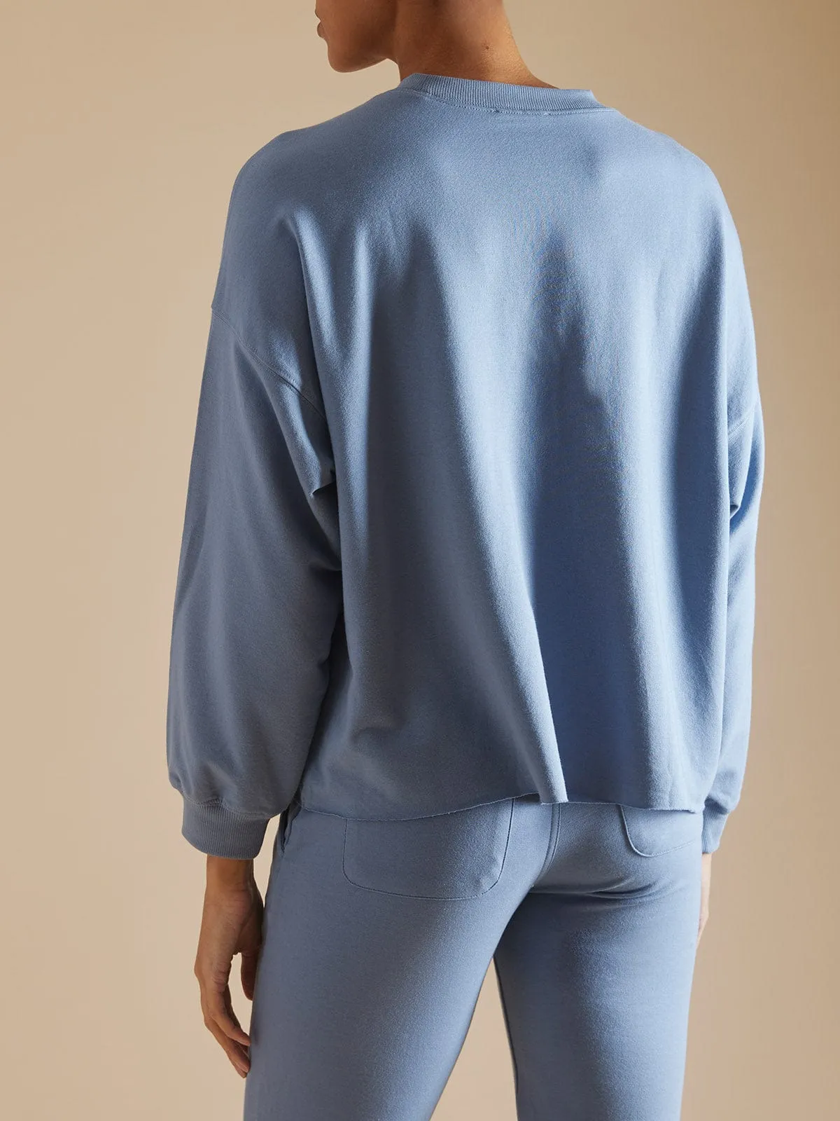 Mya Oversized Crew Neck Top - Light Blue sold by iris product image thumbnail 4