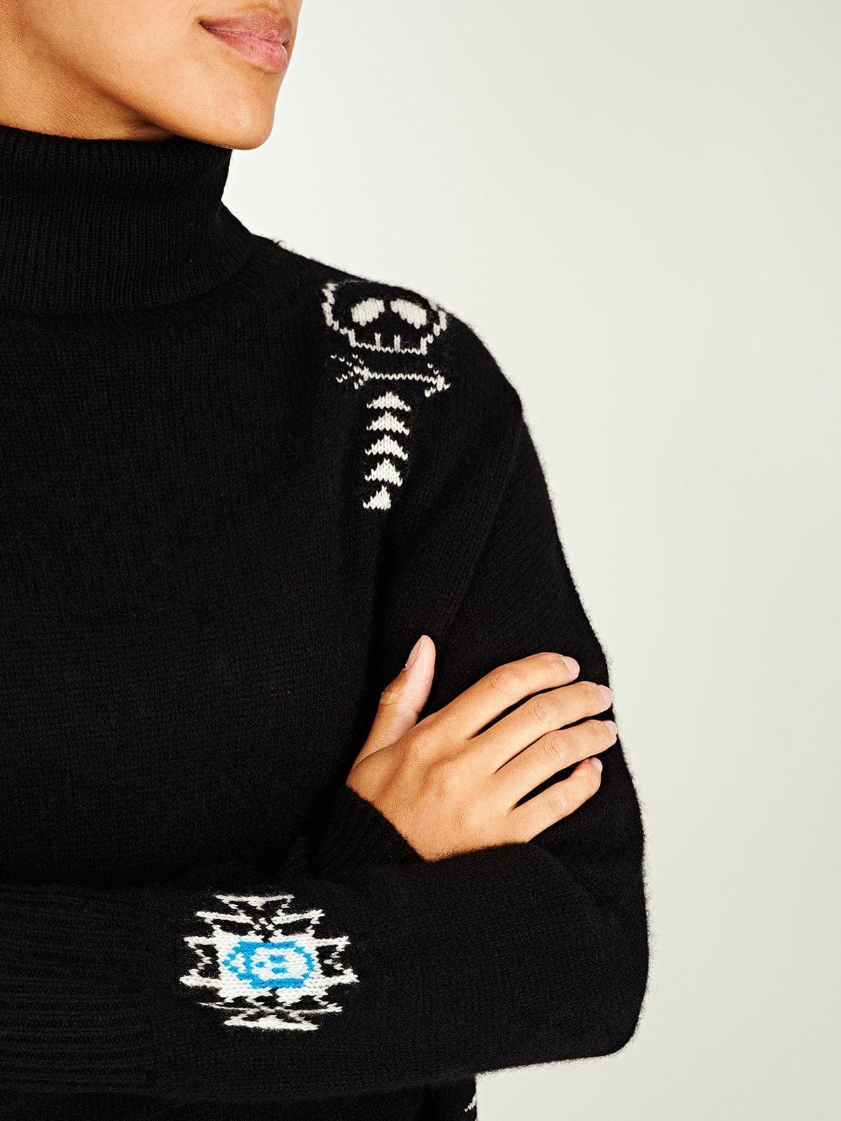 Florence Skull Roll-Neck Cashmere Jumper sold by iris product image thumbnail 4