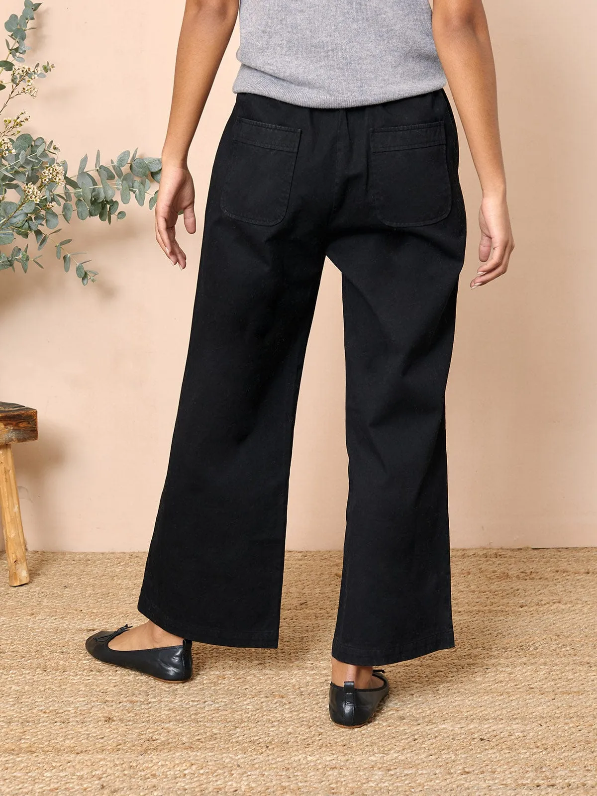 Amara Tie Waist Trouser- Black sold by iris product image thumbnail 3
