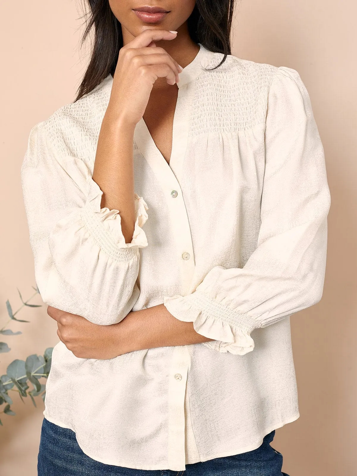 Rhys Silk Blend Blouse - Ecru sold by iris