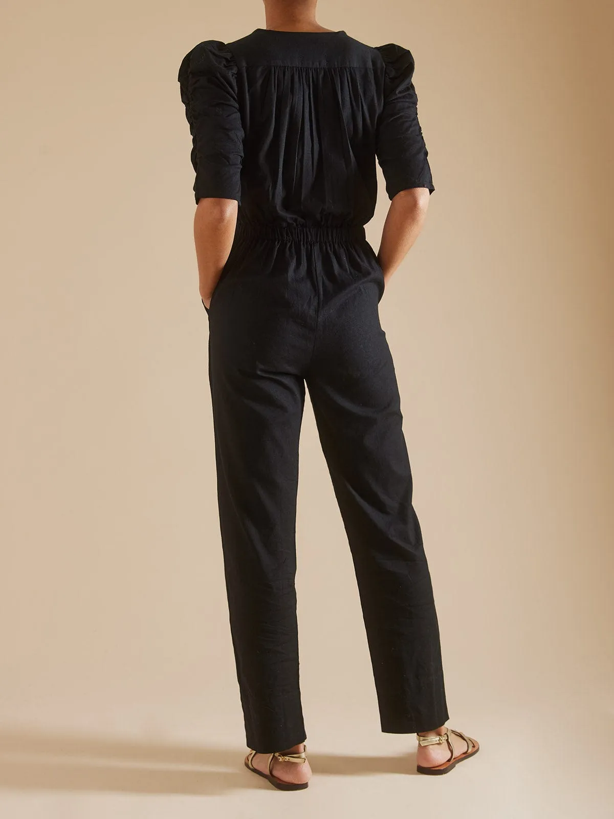 Andie Linen Jumpsuit- Black sold by iris product image thumbnail 3