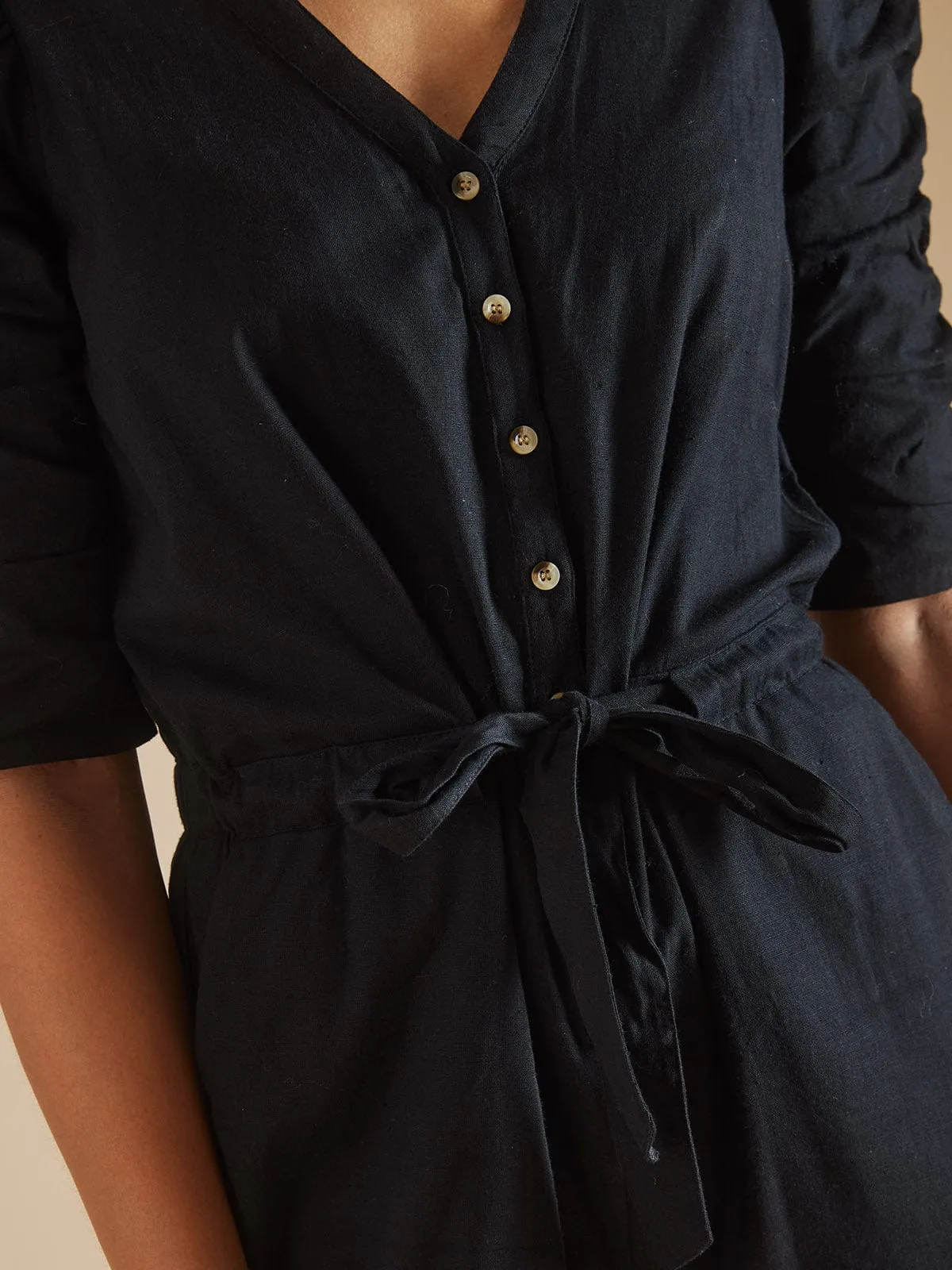 Andie Linen Jumpsuit- Black sold by iris product image thumbnail 2