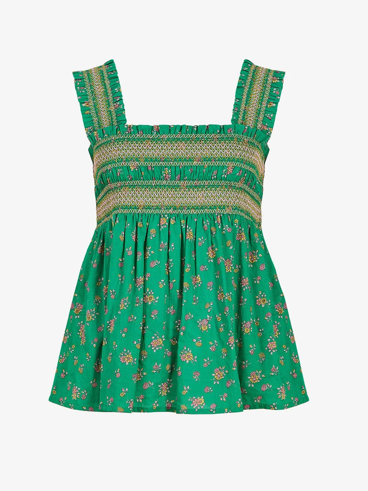 Yasmine Smocked Top- Green sold by iris product image thumbnail 5