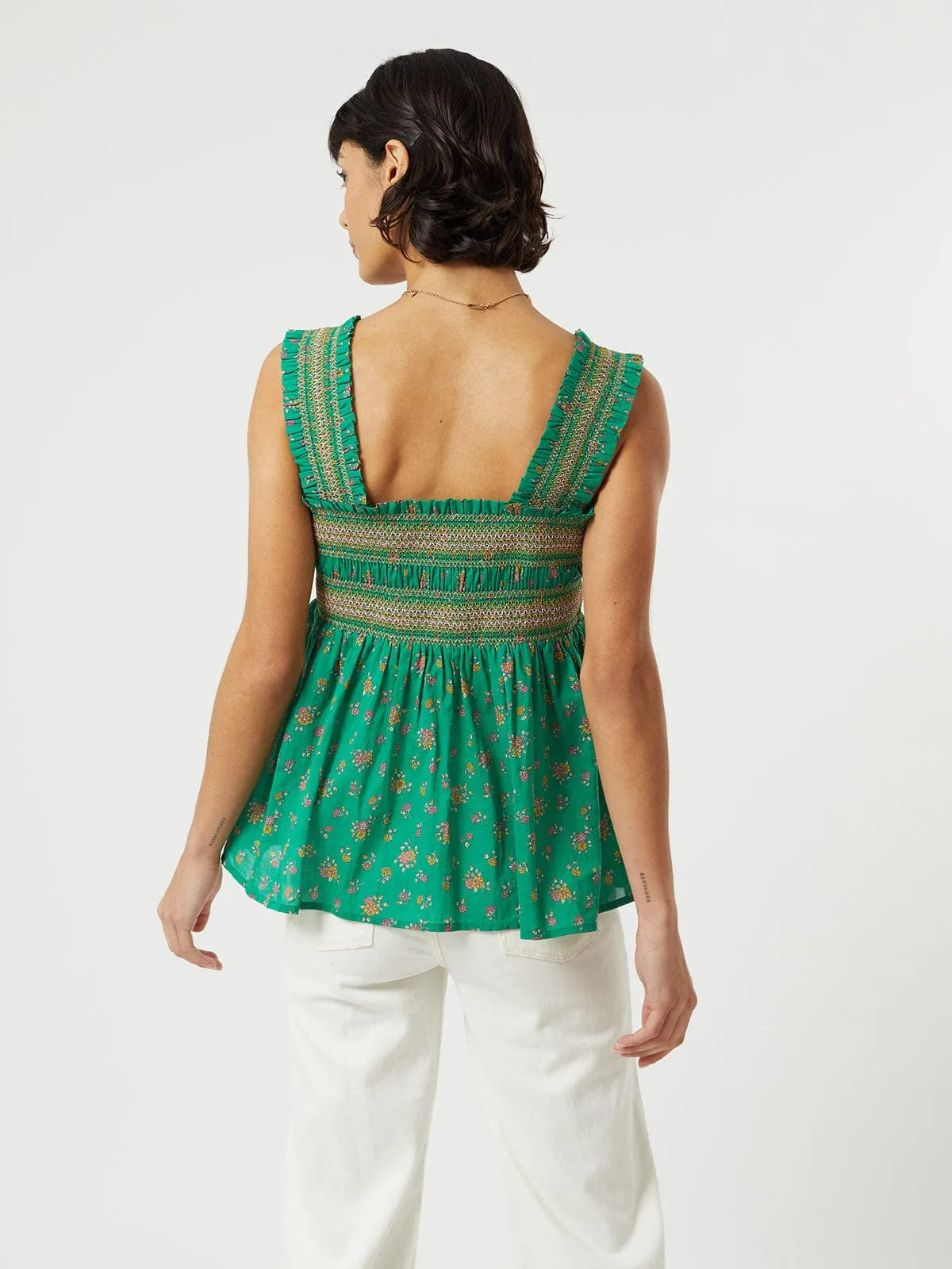 Yasmine Smocked Top- Green sold by iris product image thumbnail 2