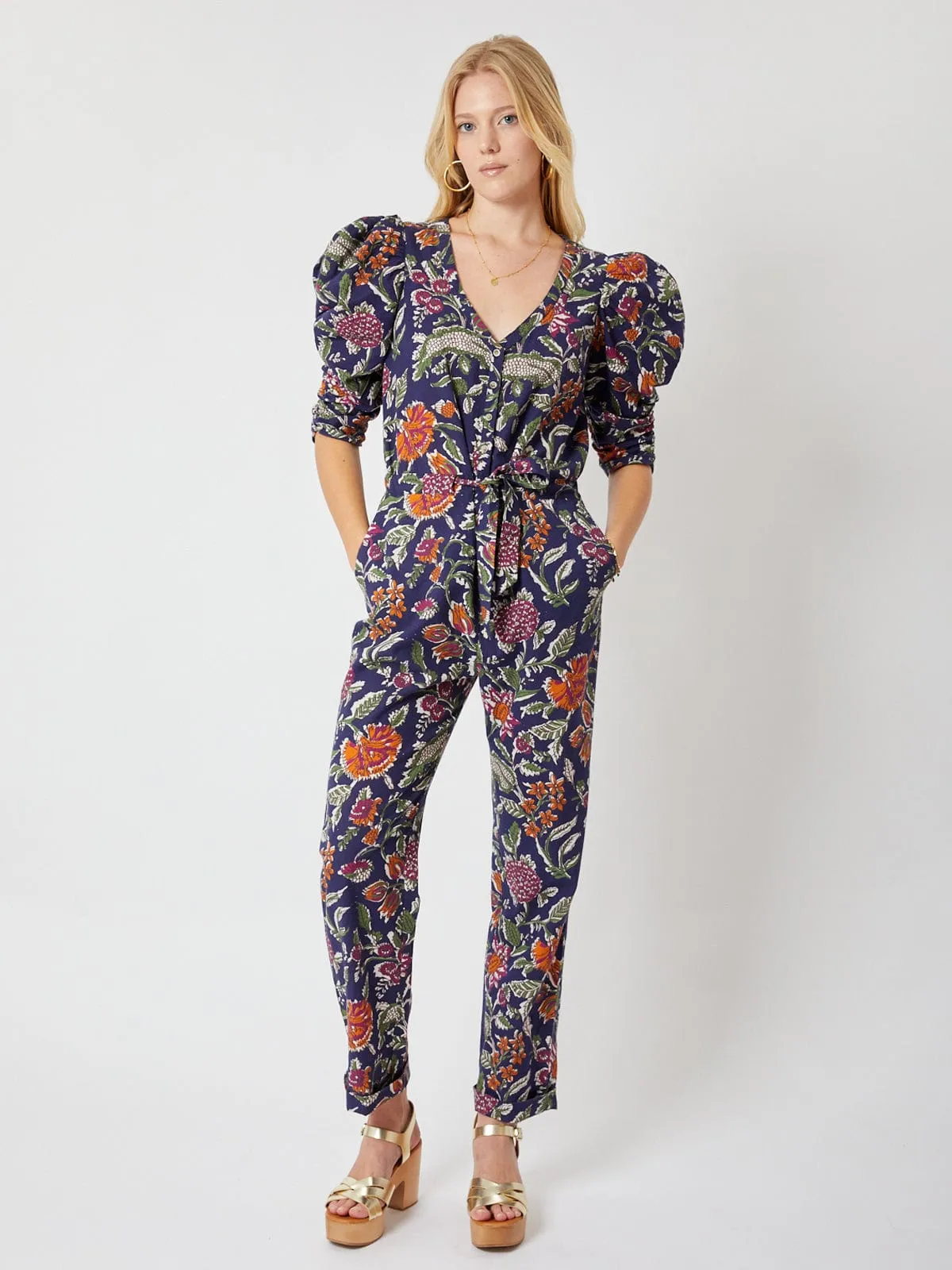 Andie Ruched Sleeve Jumpsuit sold by iris