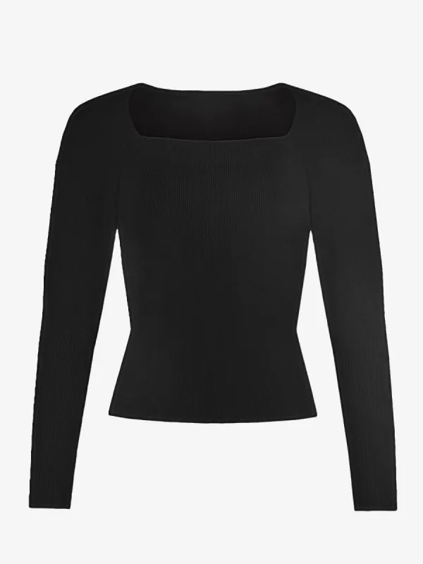 Bella Square Neck Top- Black sold by iris