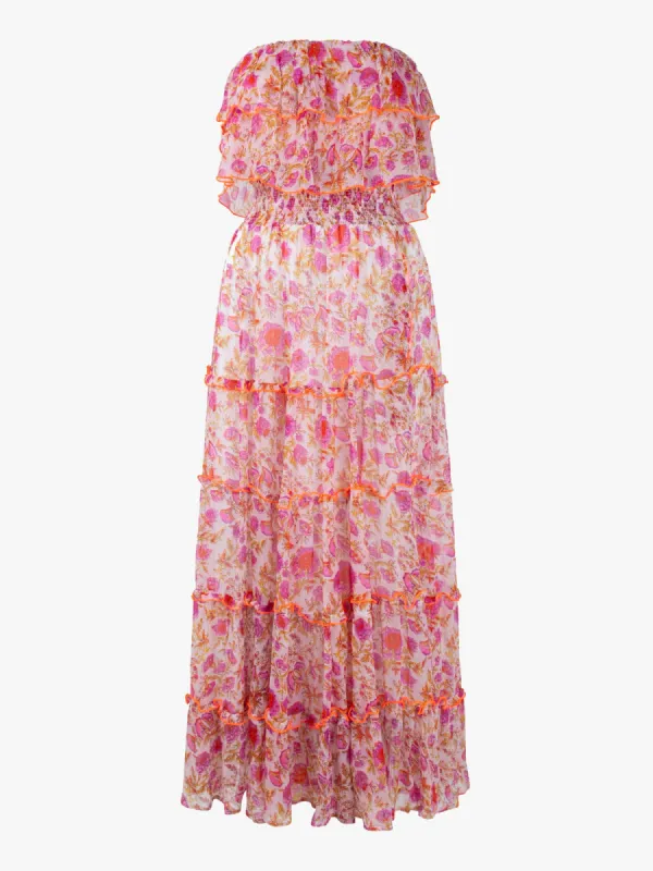 Strapless Chiffon Dress - Pink sold by iris