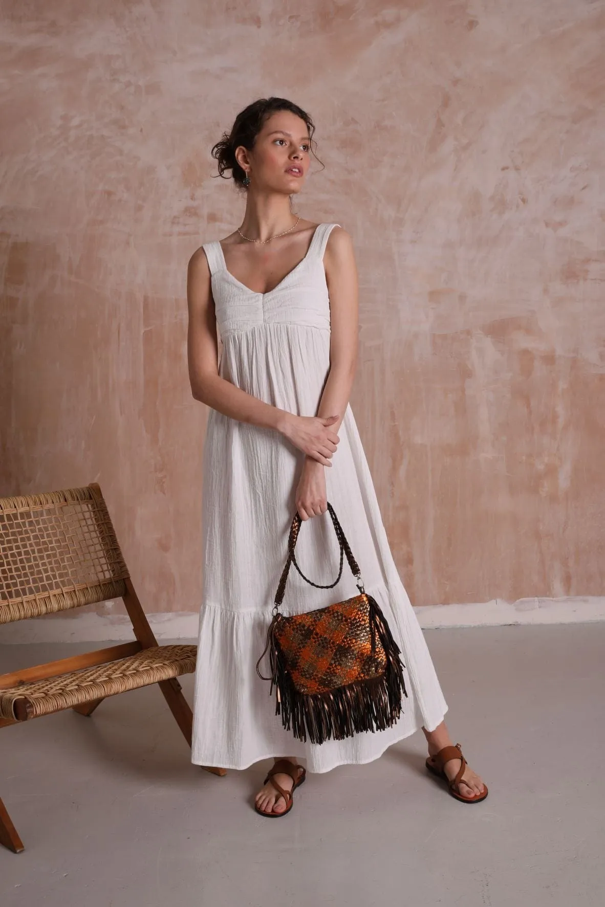 Ivy White Cheescloth Maxi Dress sold by iris product image thumbnail 5