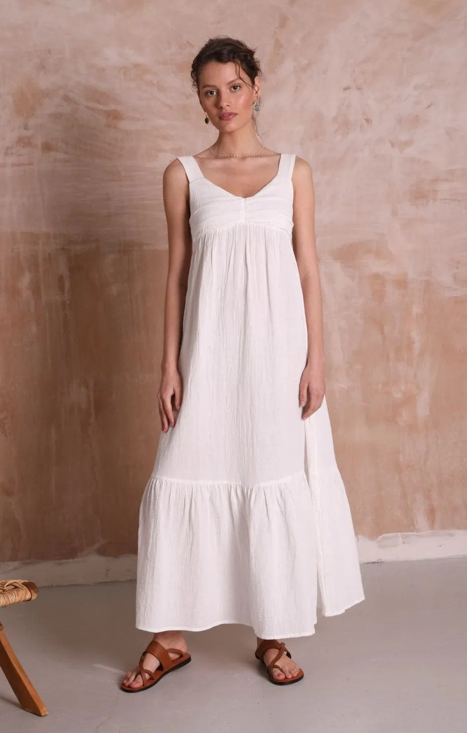 Ivy White Cheescloth Maxi Dress sold by iris product image thumbnail 3