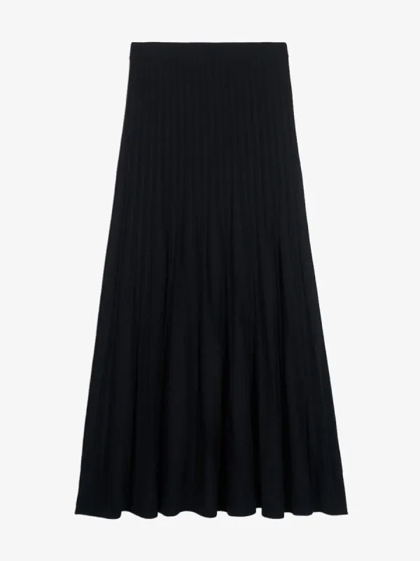 Jada Fleated Knit Skirt- Black sold by iris