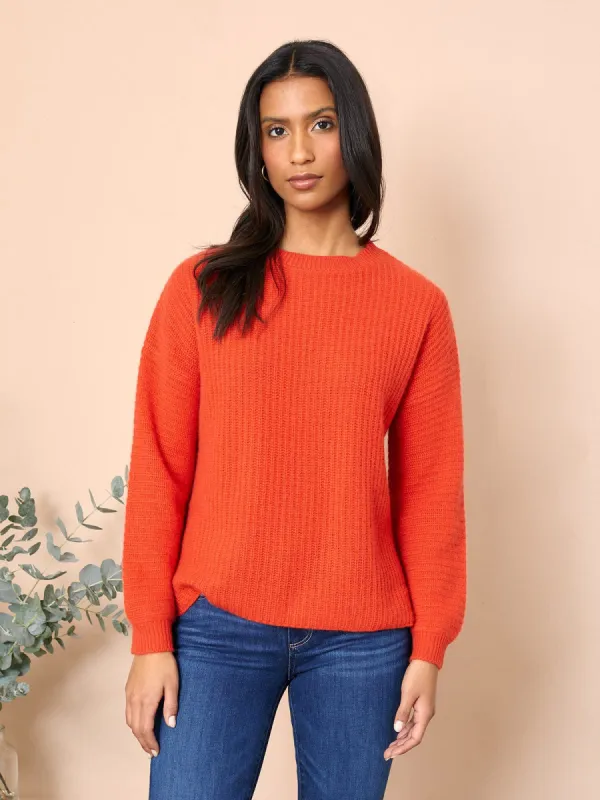 Blake Cashmere Crew Jumper – Watermelon Red made by iris