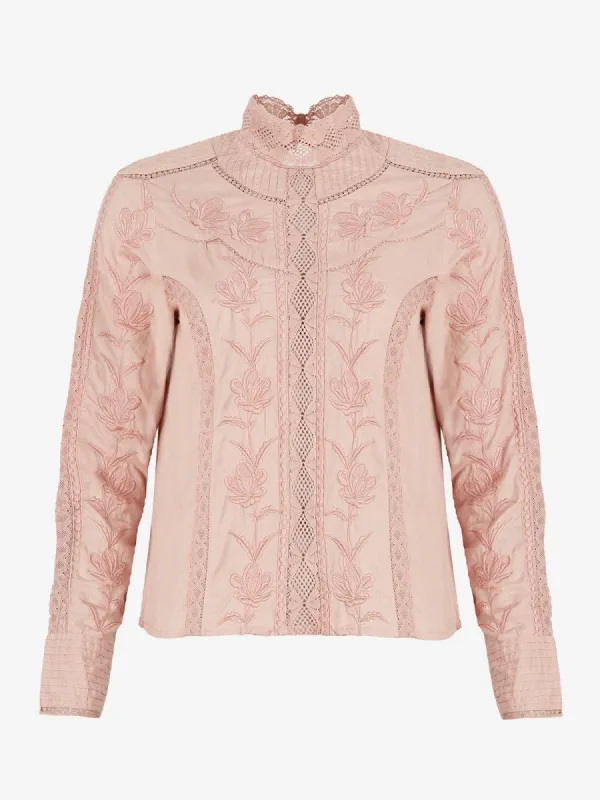 Tessy Embroidered Blouse - Blush sold by iris