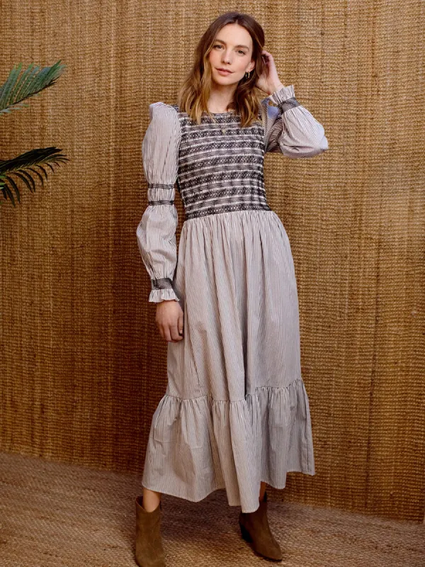 Lainey Striped Smock Dress – Blue & White made by iris