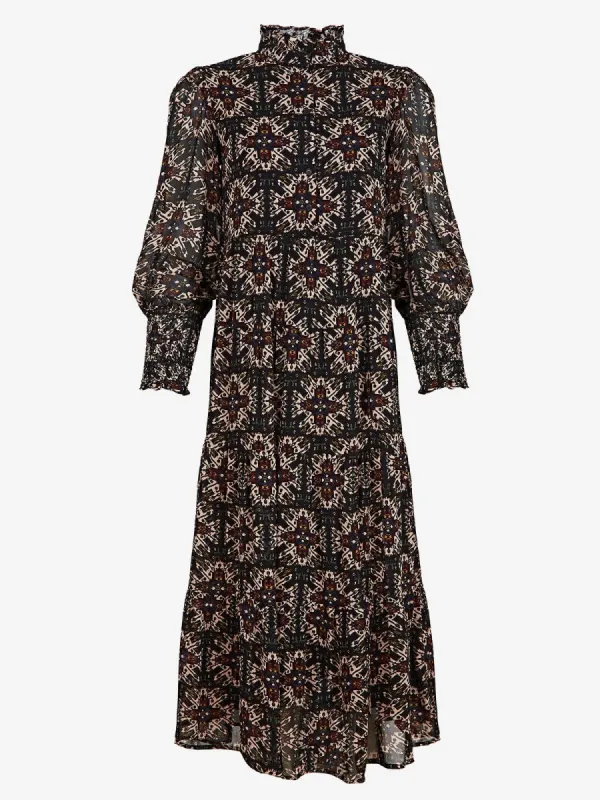 Roberta Tibet Print Midi Dress made by iris