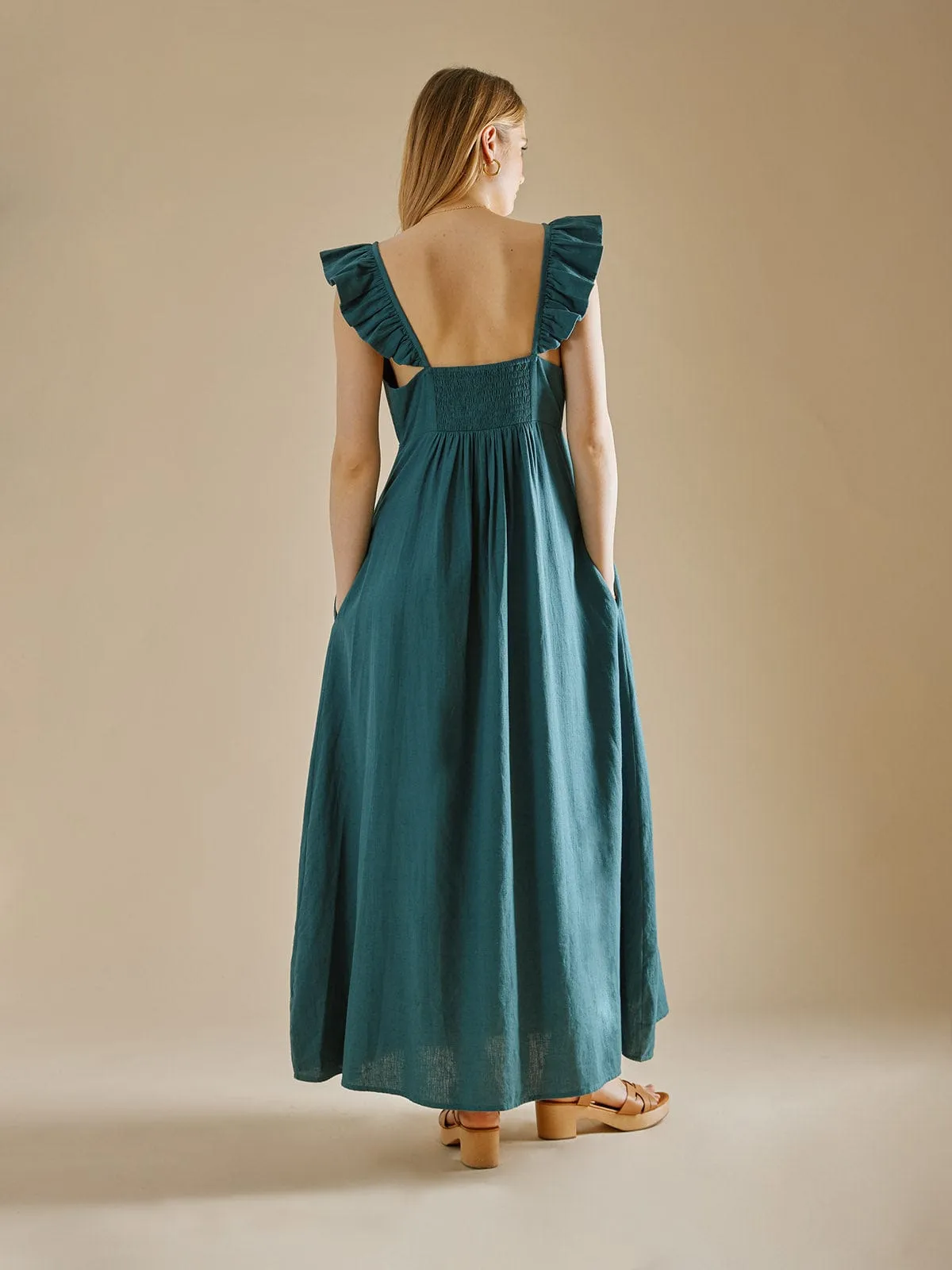 Yara Linen Dress - Sea Blue sold by iris product image thumbnail 3