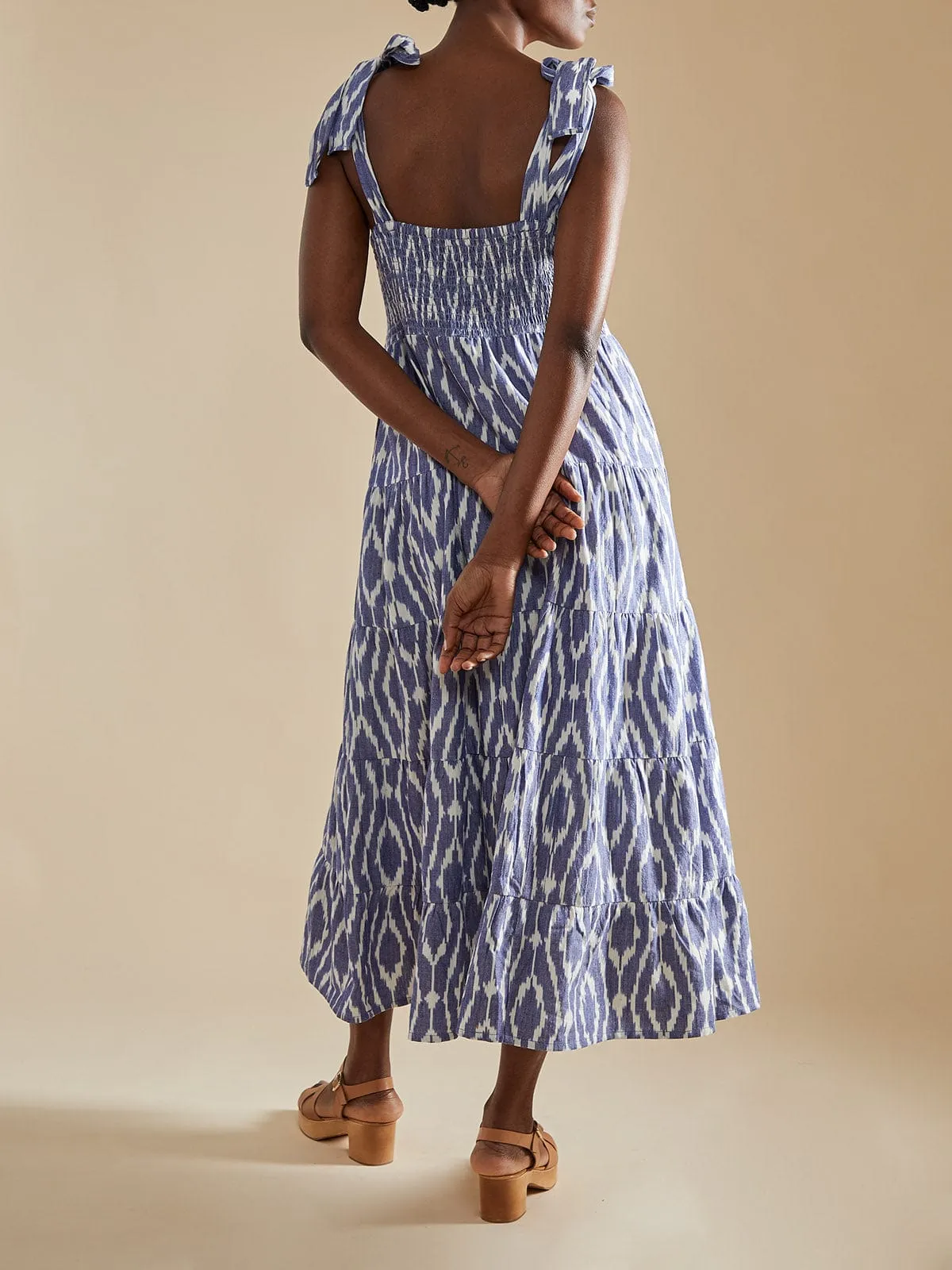 Gracie Ikat Dress - Blue and White sold by iris product image thumbnail 3