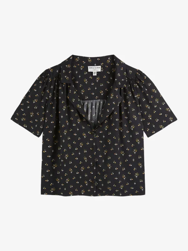 Fleurs Shirt- Black sold by iris