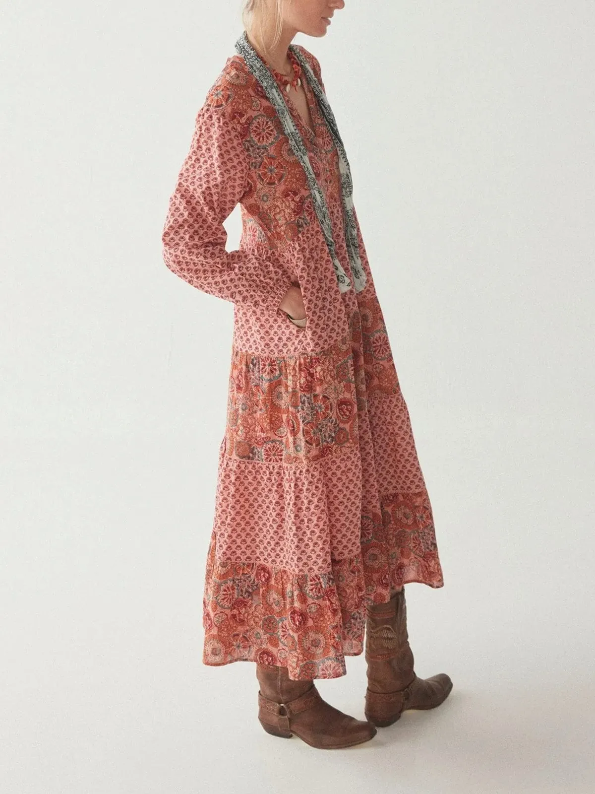 Lala Printed Dress - Rust sold by iris product image thumbnail 4